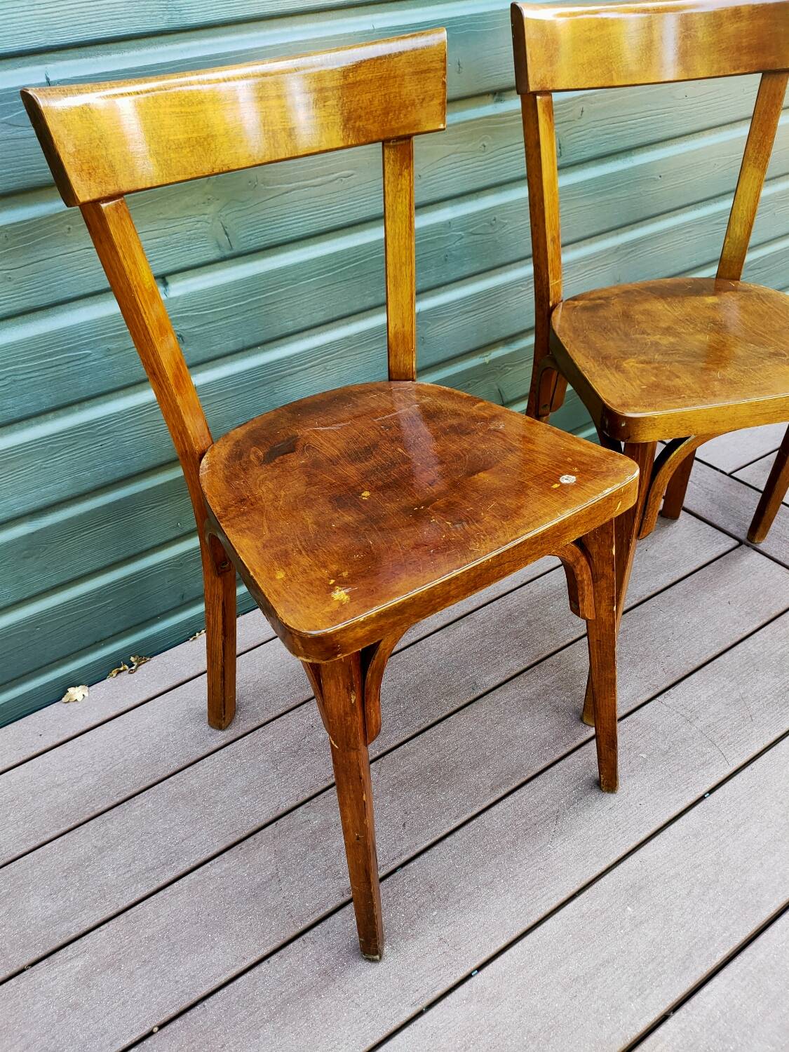 Trio of Baumann bistro chairs