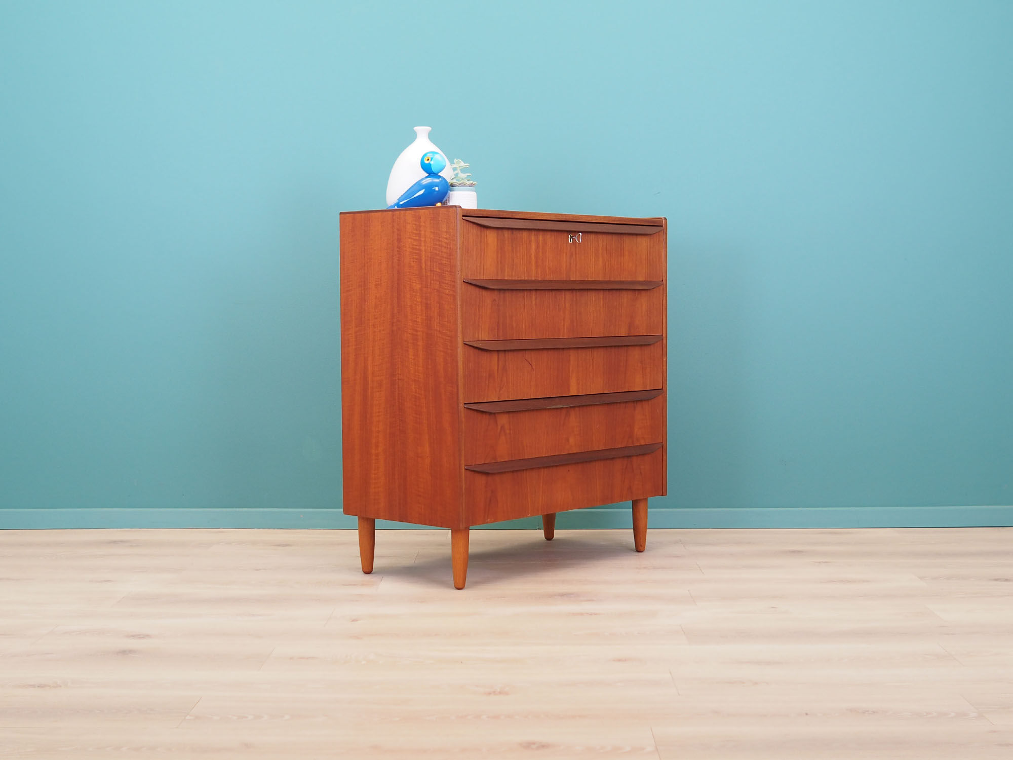 Teak chest of drawers, Danish design, 1970s, made in Denmark