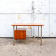 Nickel-plated metal and teak wood desk Italy, 60s