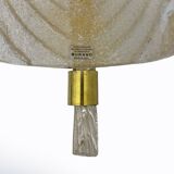 Pair of Barovier & Toso Style Mid-Century "Graniglia" Murano Glass Leaf Sconces