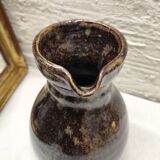 Pichet grès.de Puisaye vernissé brun