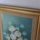 Tableau huile sur toile bouquet de fleurs ton bleu