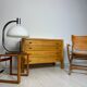 Commode française vintage en orme des années 1960, signée Maison Regain