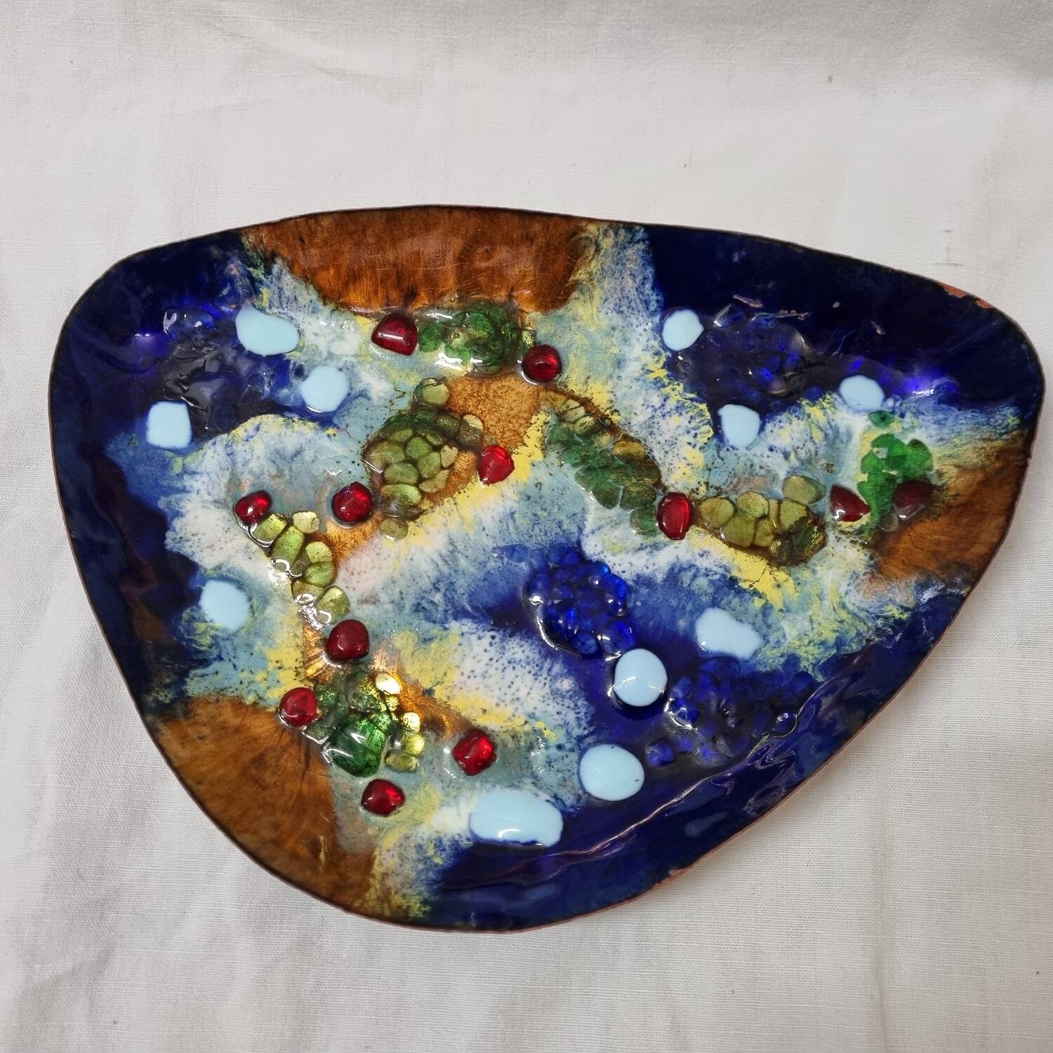 J. Capo enameled pocket emptier or dish from 1950