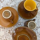 8 vintage Sarreguemines coffee cups