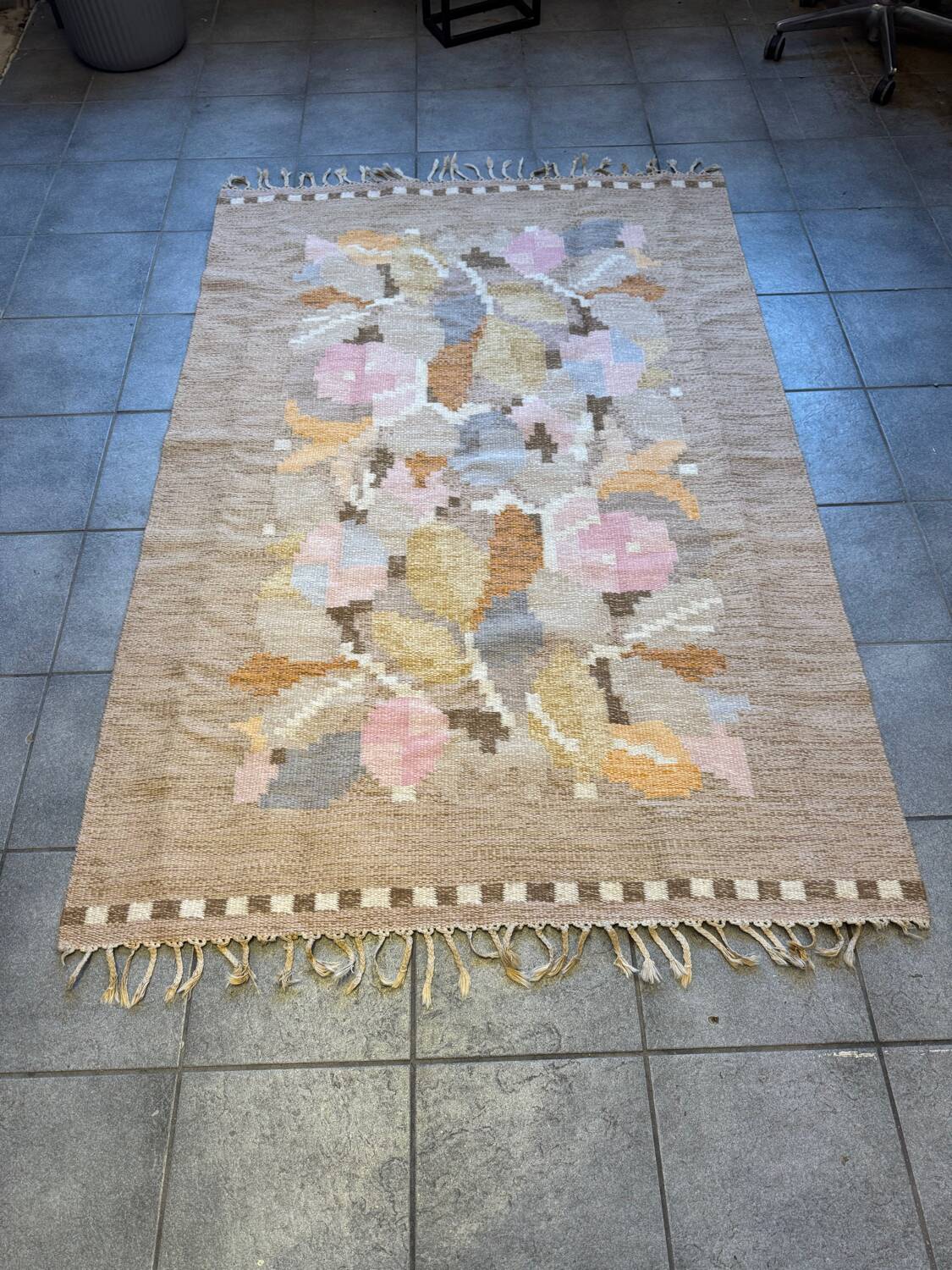 Vintage Swedish Rollakan Rug by Ingegerd Silow