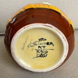 Quimper earthenware chocolate service signed HB