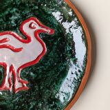 Decorative ceramic plate with duck decoration