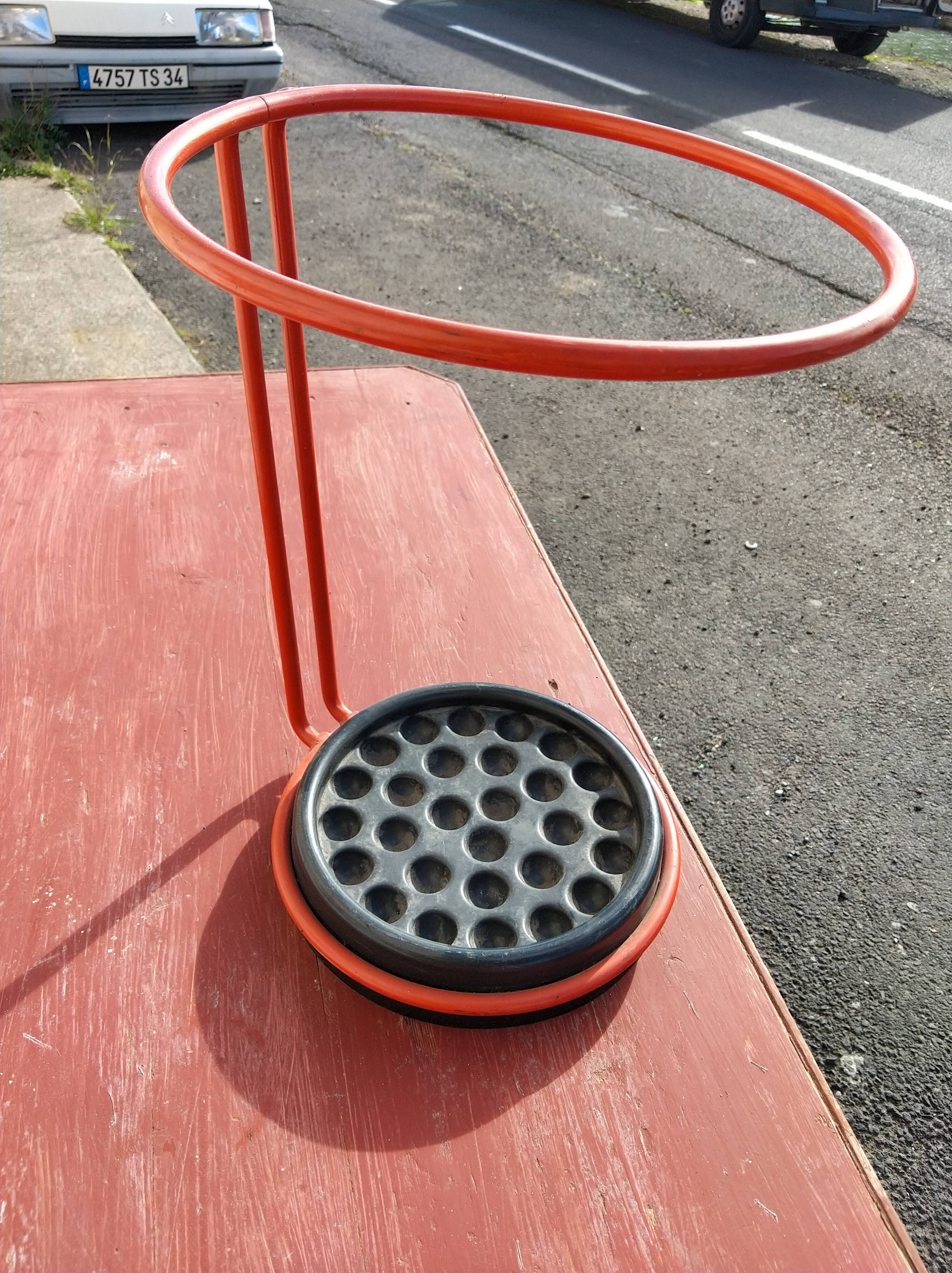 Umbrella stand and walking sticks circa 1970