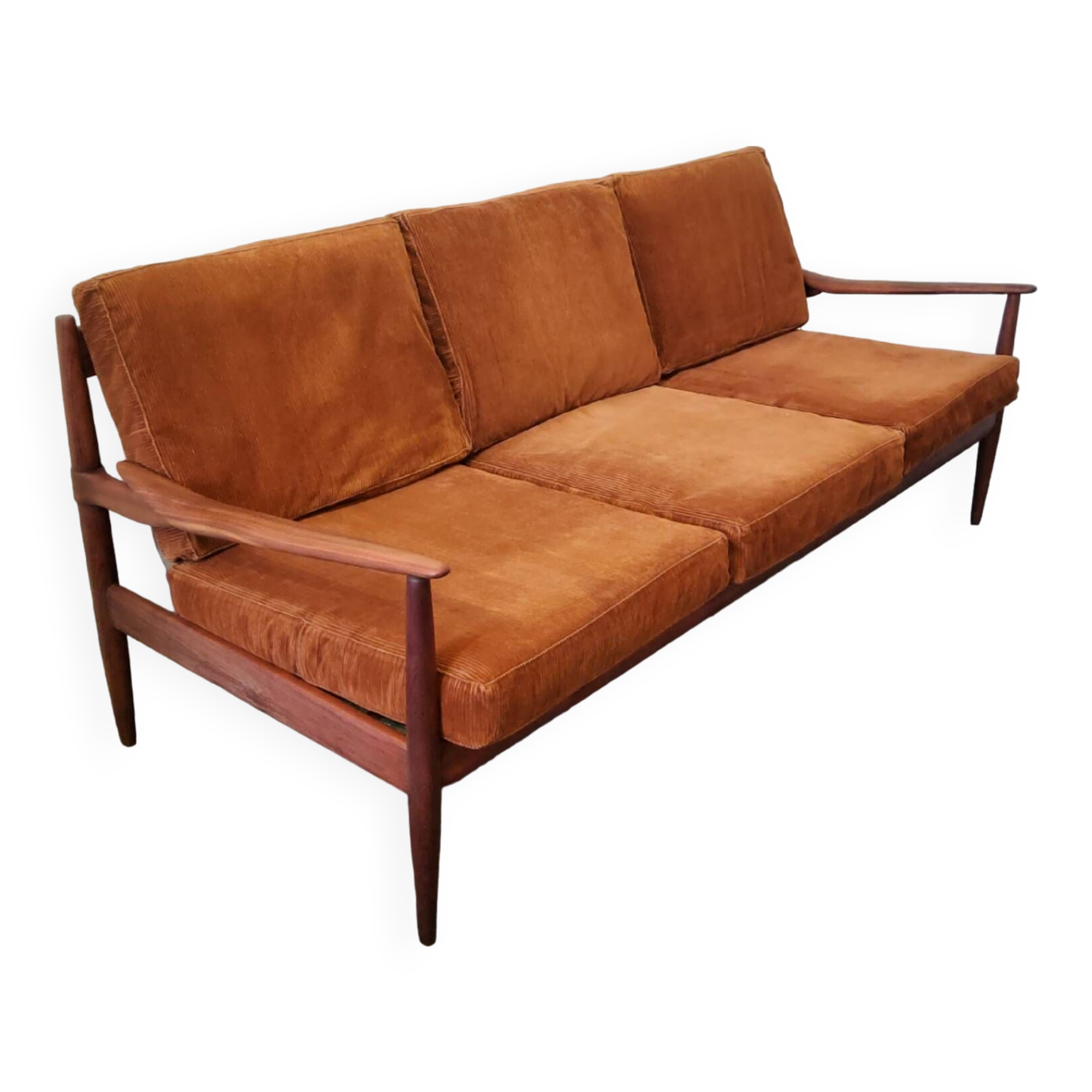 Scandinavian vintage 3-seater sofa in solid wood