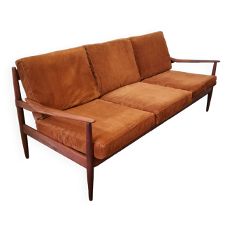Scandinavian vintage 3-seater sofa in solid wood