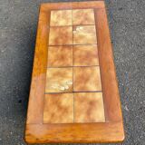 94cm Solid Wood and Tile Farmhouse Coffee Table
