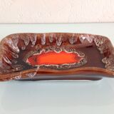 Empty rectangular pocket in polychrome ceramic / vintage 60s-70s