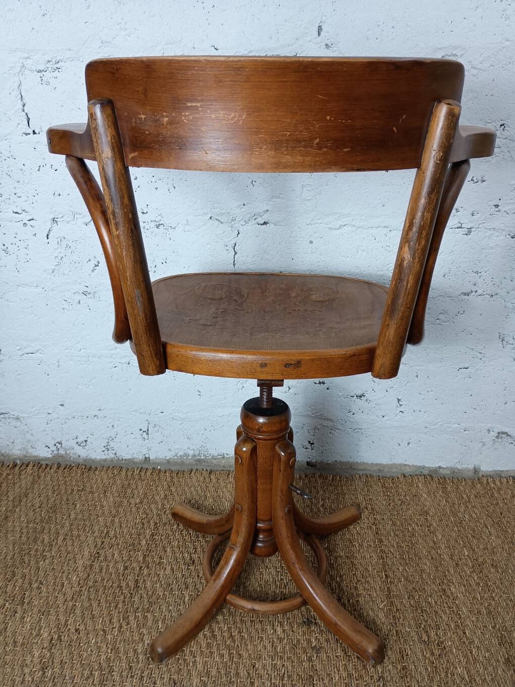 Fischel swivel armchair or office chair, bent beech, late 19th century