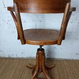 Fischel swivel armchair or office chair, bent beech, late 19th century
