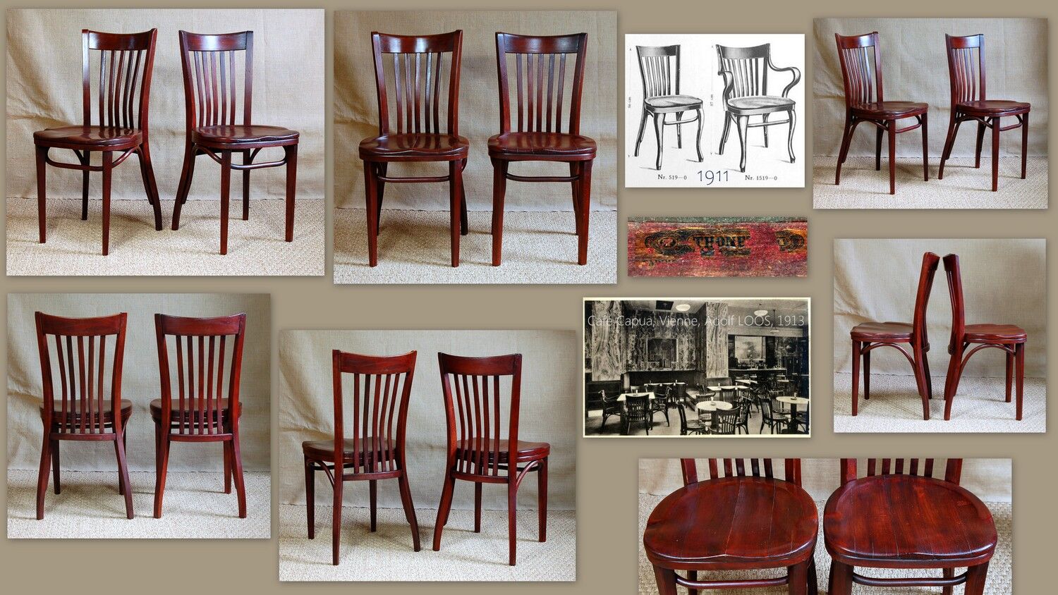 Pair of Thonet bistro chairs
