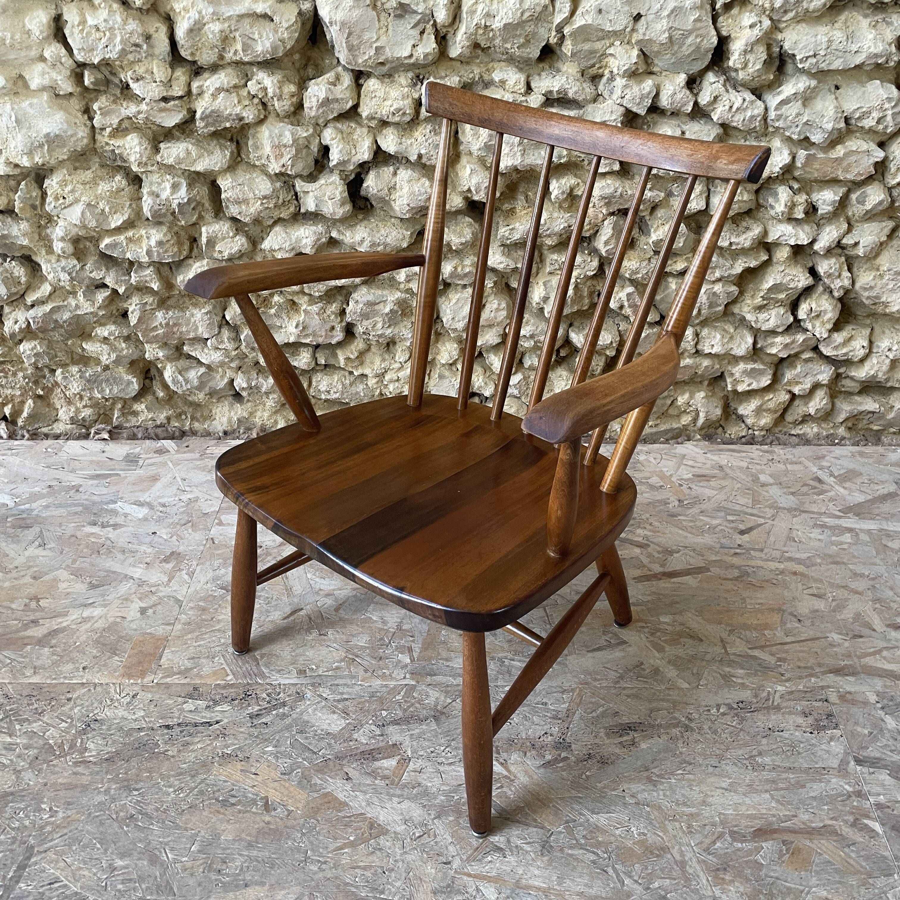 Dutch wooden armchair, 1960