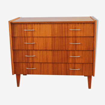 Commode vernie vintage tiroirs inclinés 1967