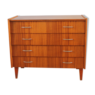 Dresser varnished vintage drawers inclined 1967