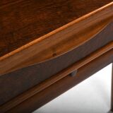 Kurt Østervig Low Walnut Sideboard with Bookcase Top 1950s