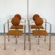 Set of 4 Belgo Chrom steel armchairs with bouclé