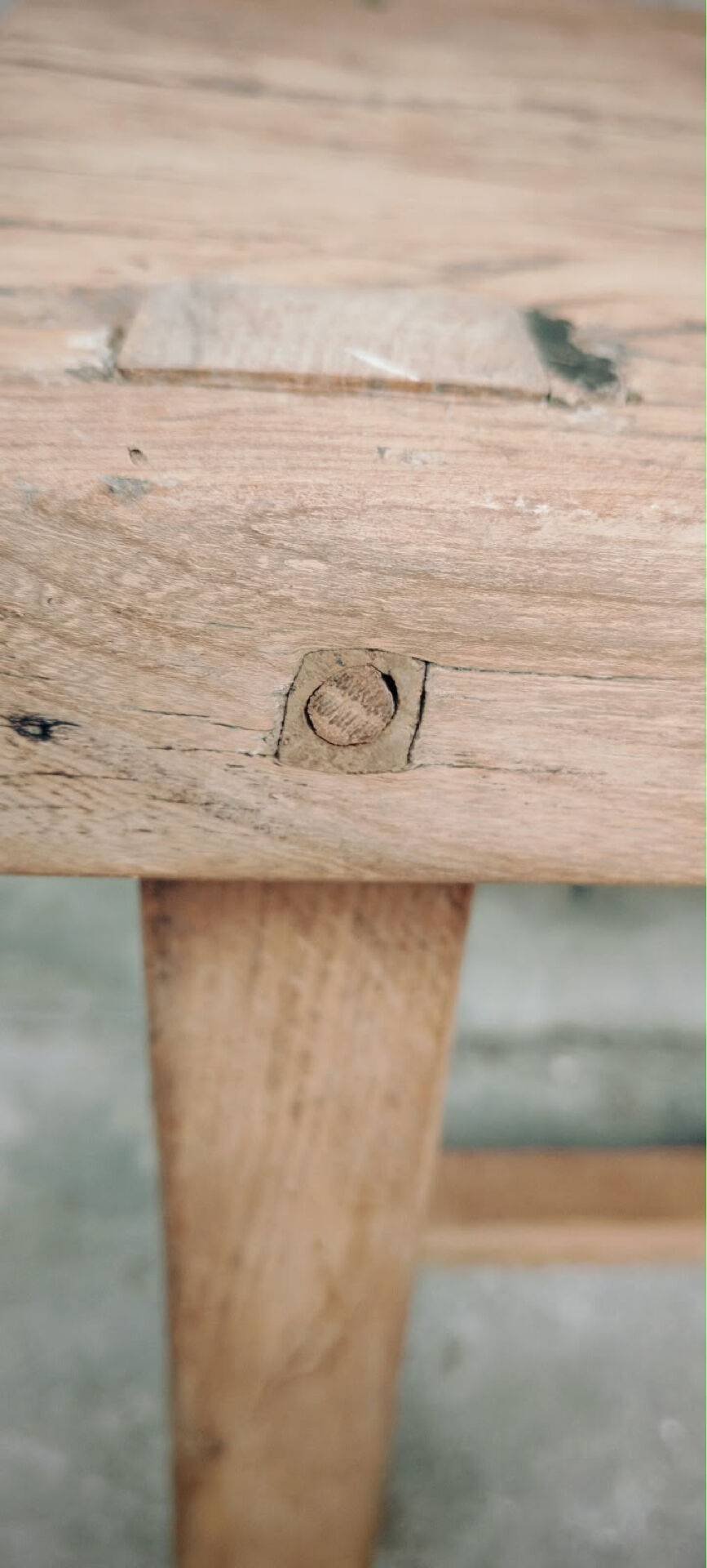 Bedside table - old workbench