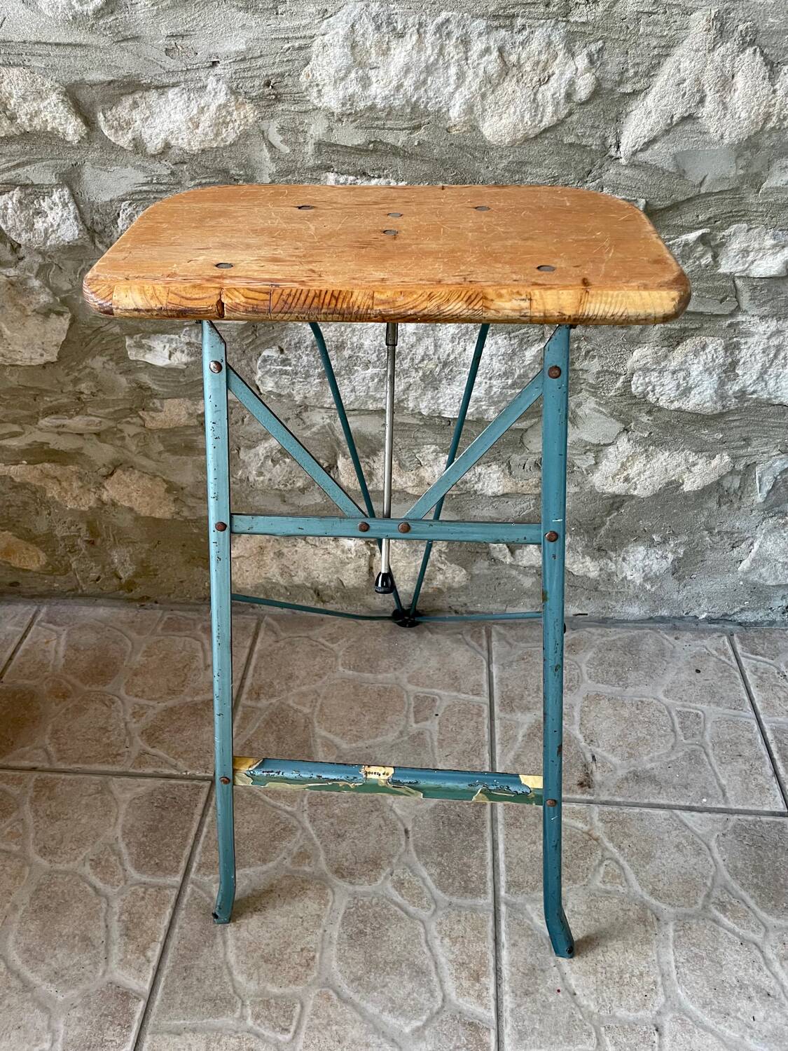 Folding workshop stool “Libellule” year 1950