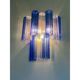 Applique murale contemporaine bicolore bleue "Tronchi" dans le style Venini
