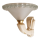 2 art deco wall lights in porcelain and frosted glass