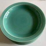 Set of 9 modernist turquoise earthenware plates from 1950 by Villeroy & Boch.