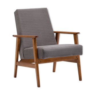 Śnieżka armchair from the 1970s./ gray patterned velor