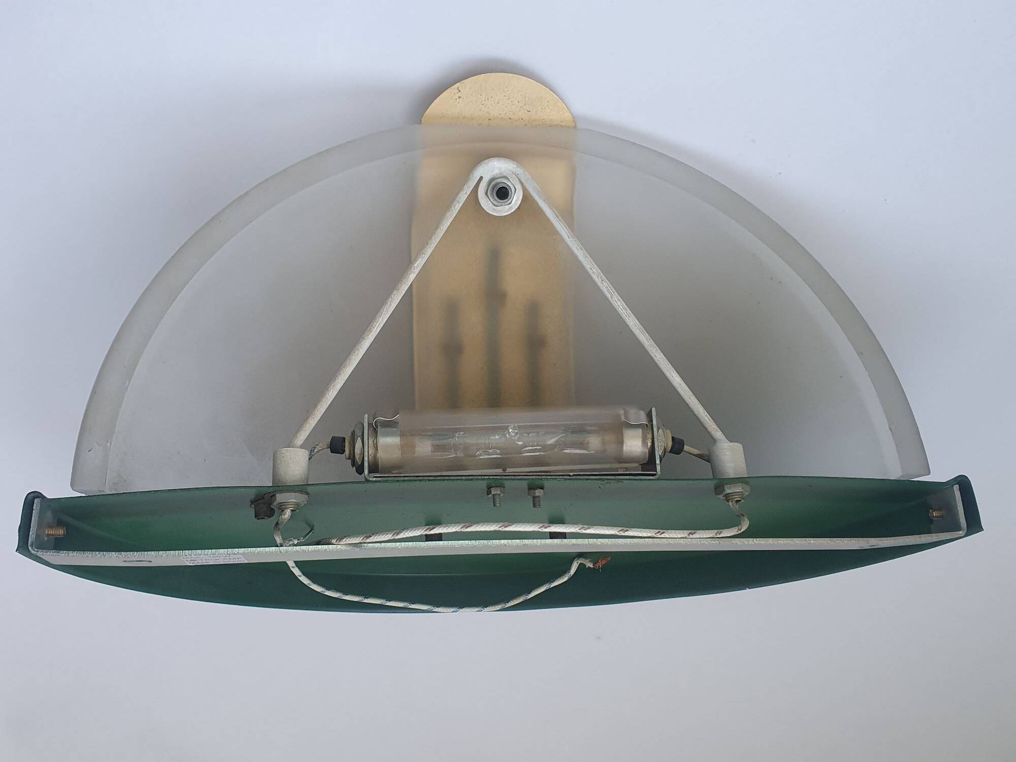 Pair of vintage gold half-moon wall sconces