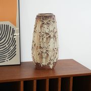 Beige ceramic vase, German design, 1960s, made in West Germany
