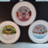3 villeroy and boch plates