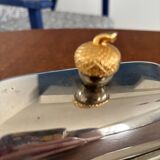 Beurrier vintage en métal argenté avec noisette doré