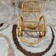 Rocking-chair rattan bamboo 60s