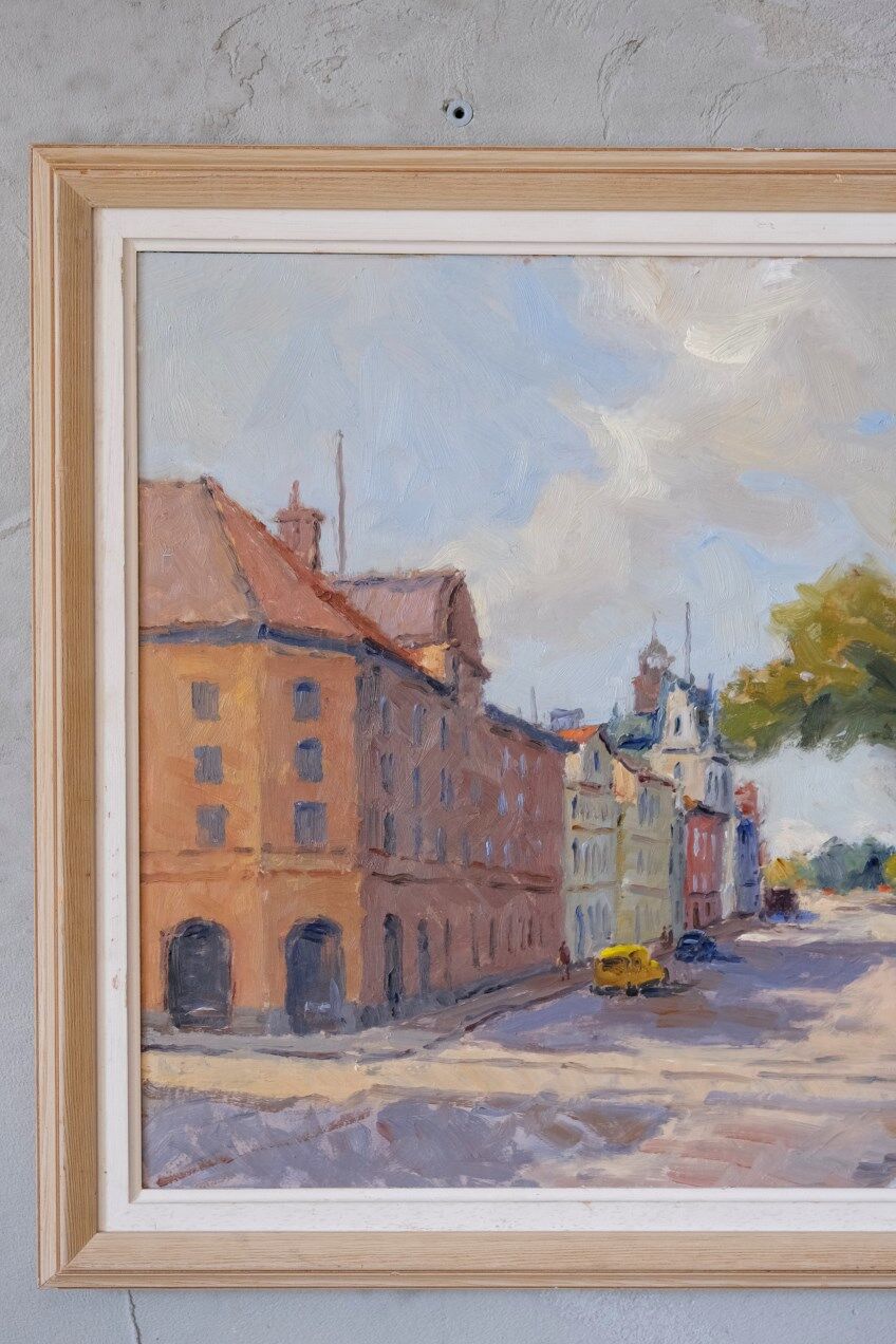 Gustav Berlin, Swedish Modern Landscape, Oil on Panel, 1962, Framed