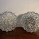 Paire d'appliques, plafonniers ronds en verre ciselé, années 60