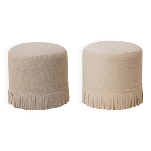 Paire de poufs en laine