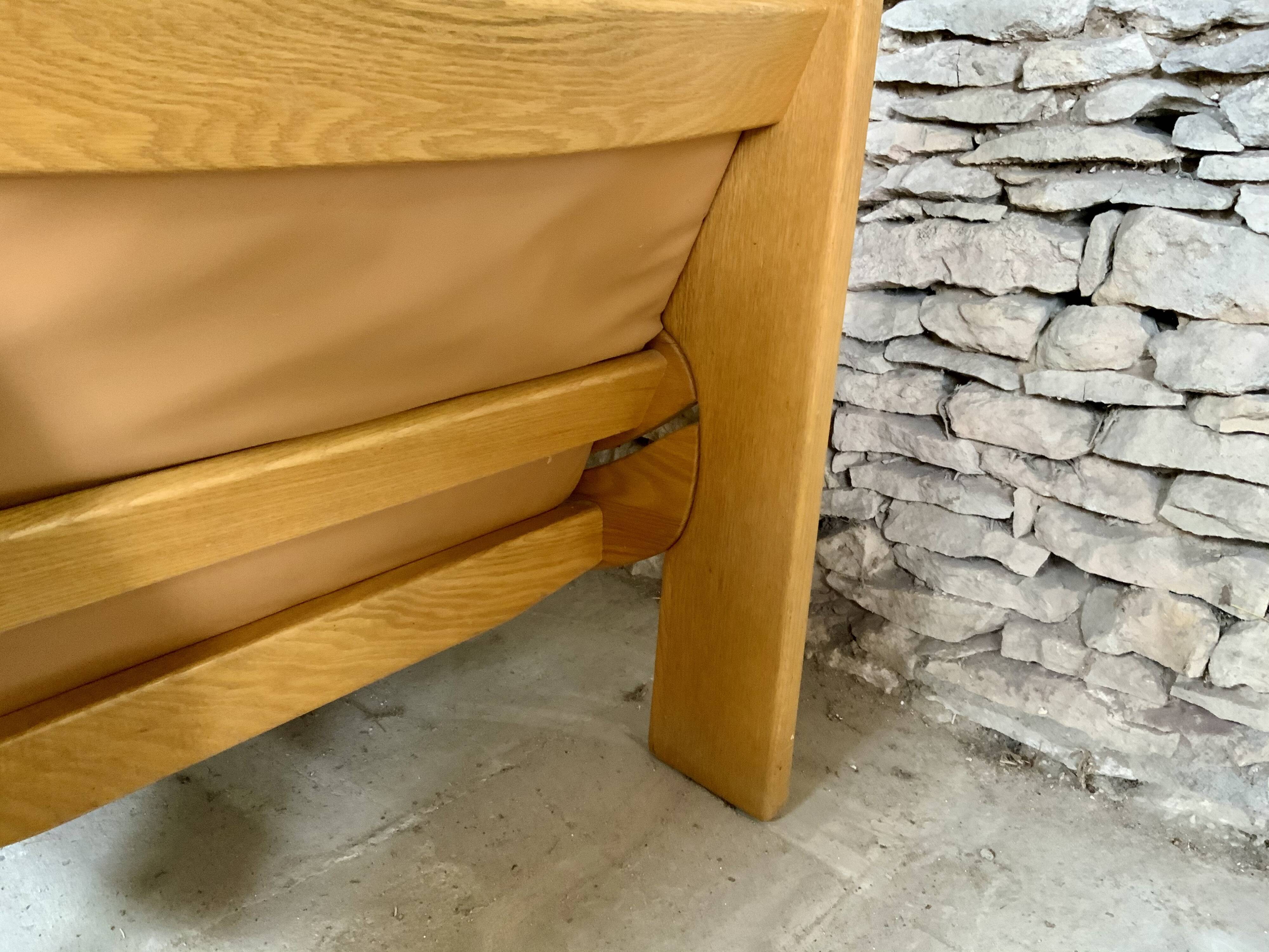 Leather and wood lounge of the Maison Regain 1950s/60s