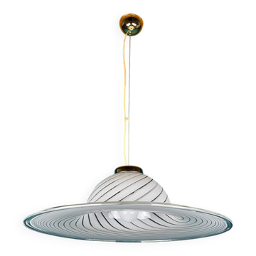 Swirling Murano glass pendant lamp, Italy, 1970s