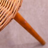 Mid century rattan stool by Jan Kalous for ÚLUV, 1960´s, Czechoslovakia