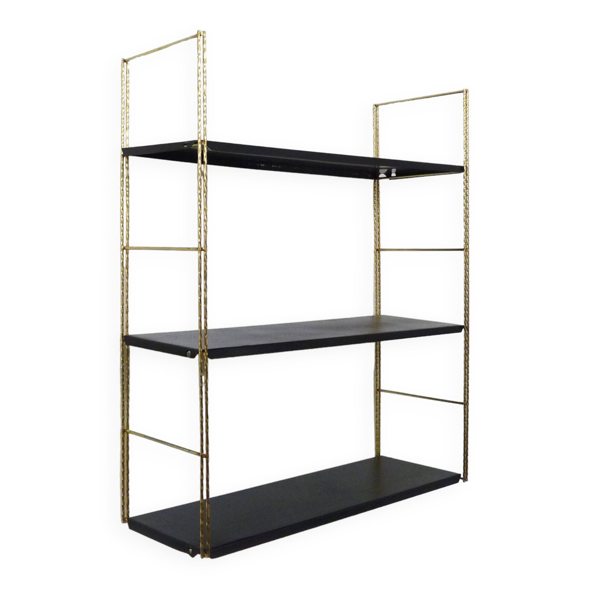 Vintage black and gold String design shelf. 60s