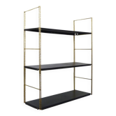 Vintage black and gold String design shelf. 60s