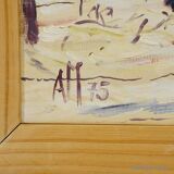 Oil painting by Alexander Michael of a winter farm.