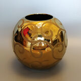 Paire de vases en or par Enrico Coveri, fabriqué en italie,  1970