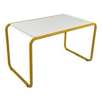 Table à manger tubulaire jaune de Bieffeplast 1980