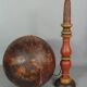 Scandinavian wall light extendable to 95 cm & adjustable, waxed patina wood DS070