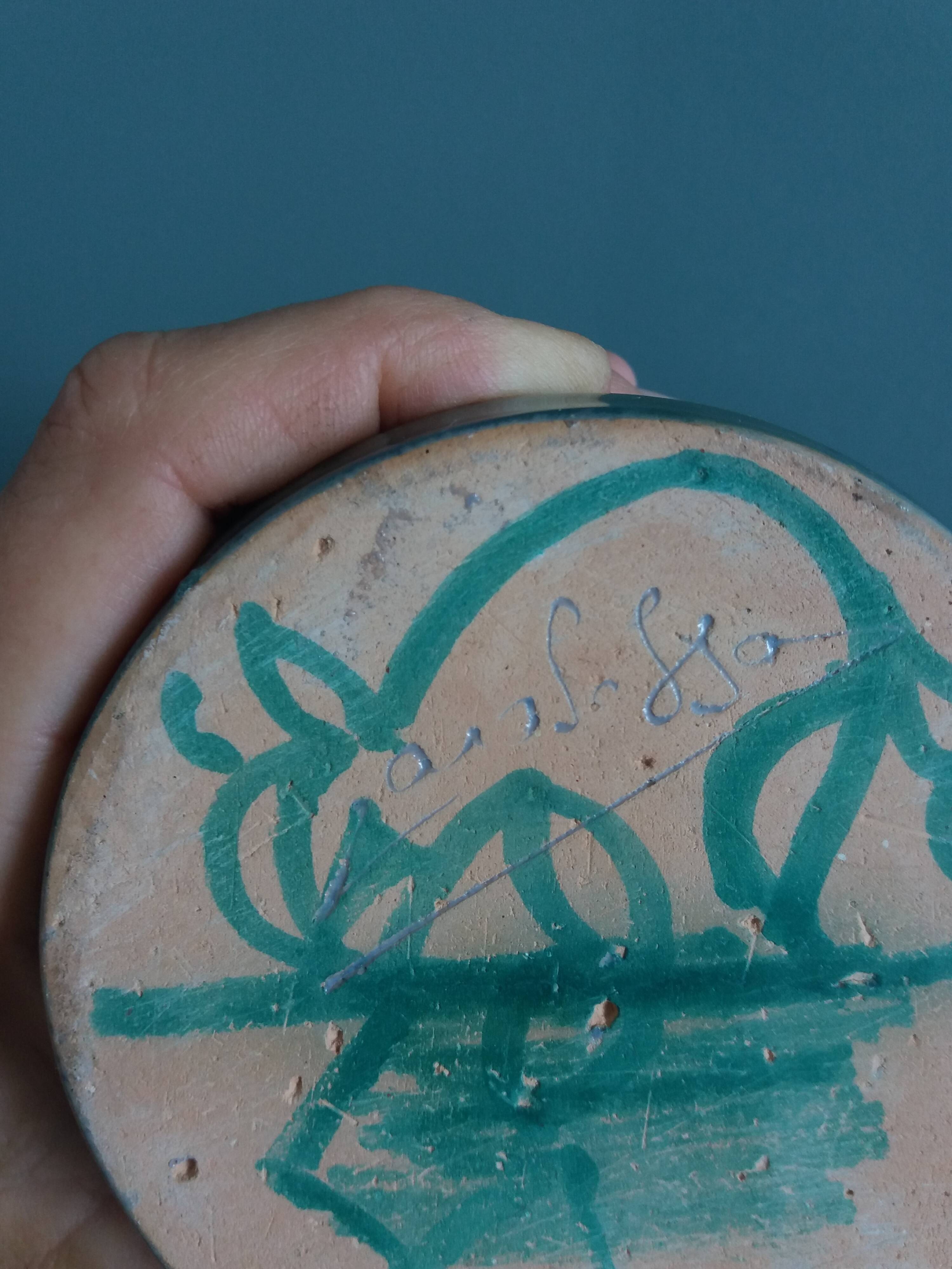 Pot couvert bonbonnière céramique signée