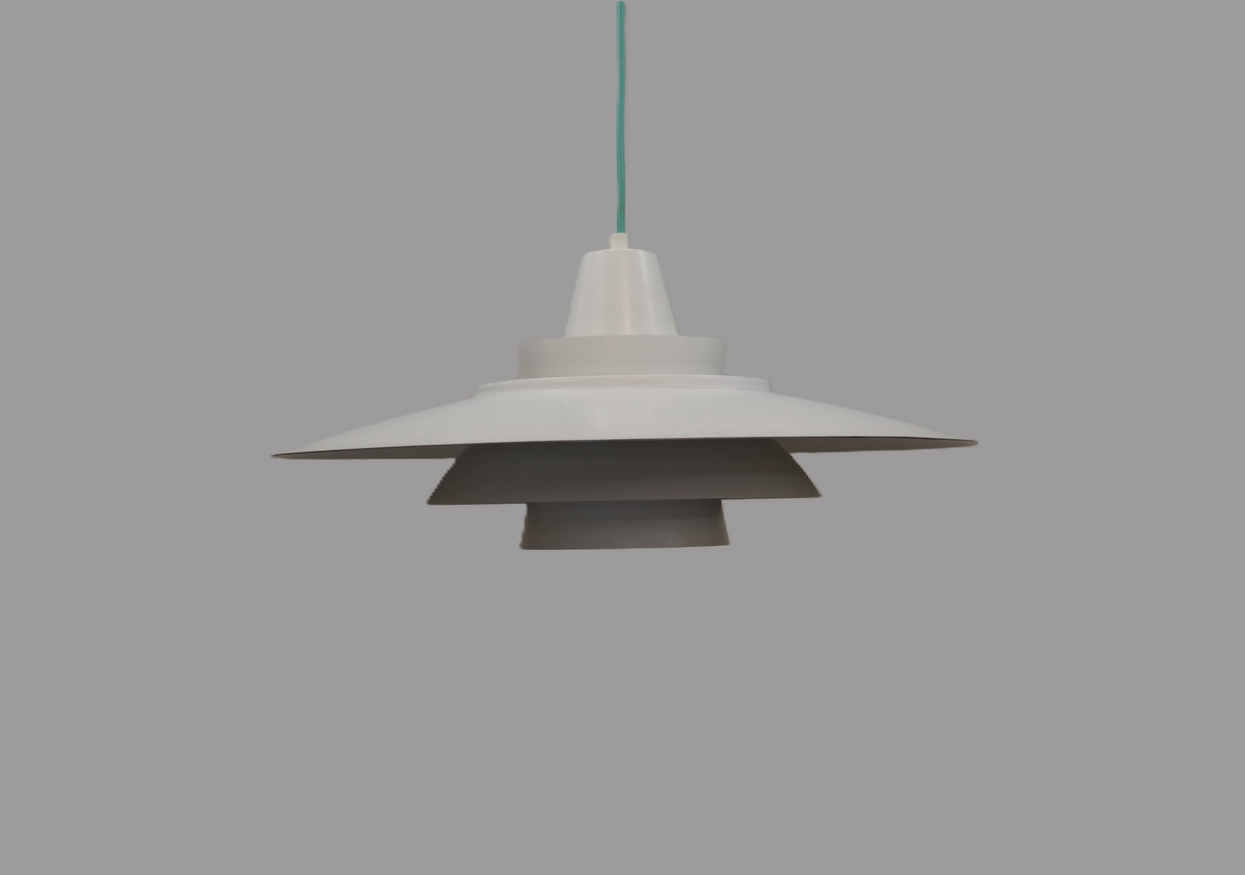 Vintage David Mogensen White Pendant Lamp, Super Light A/S, Danish Mid-Cent